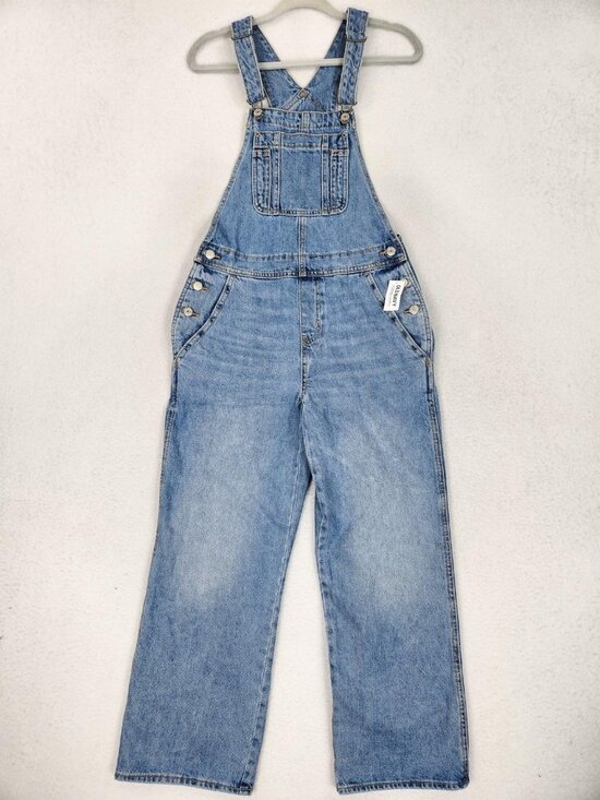 Old Navy Denim - Old Navy Overalls Womens 2 Blue Baggy Wide Leg Denim Jean Bibs Casual NEW